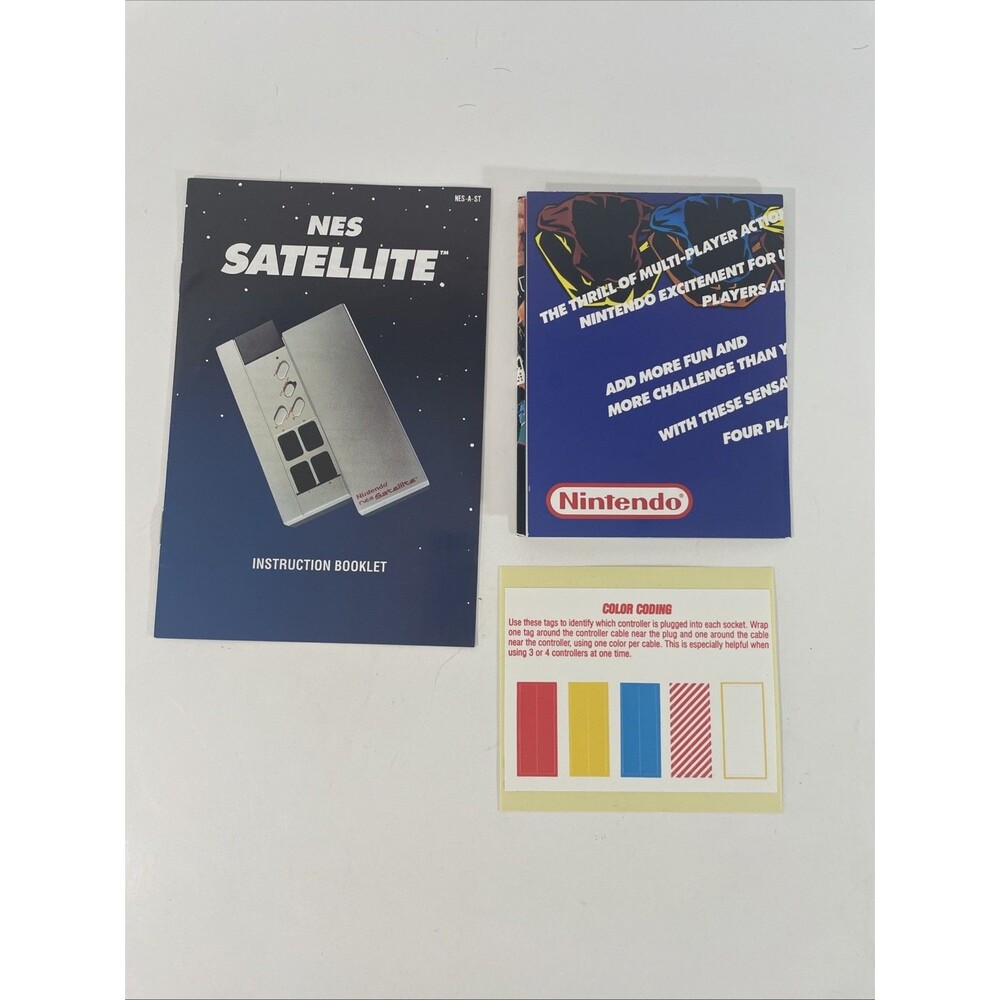 Satellite 4 Player Nintendo NES Manual Instruction Booklet Sticker Sheet Poster